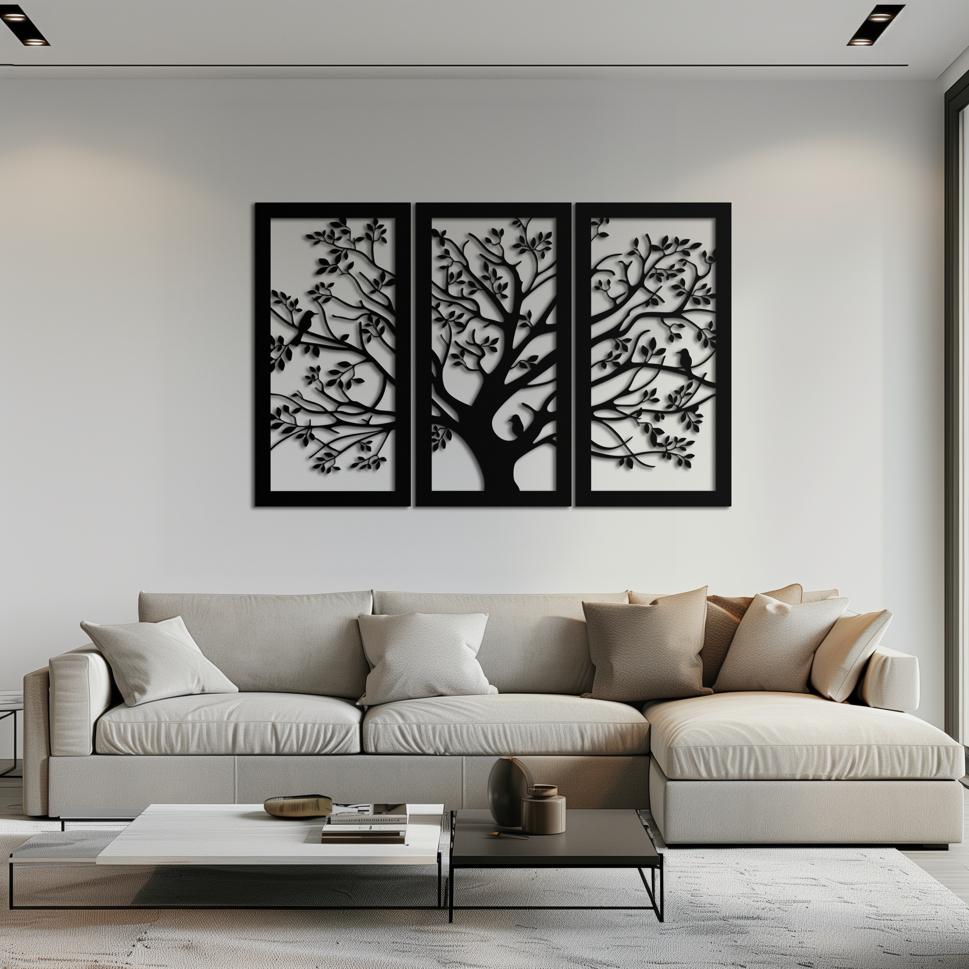 Tree of Life Metal Wall Art - 3-Piece Nature-Inspired Steel Decor - KAF093 - Tampa Home & Garden Store