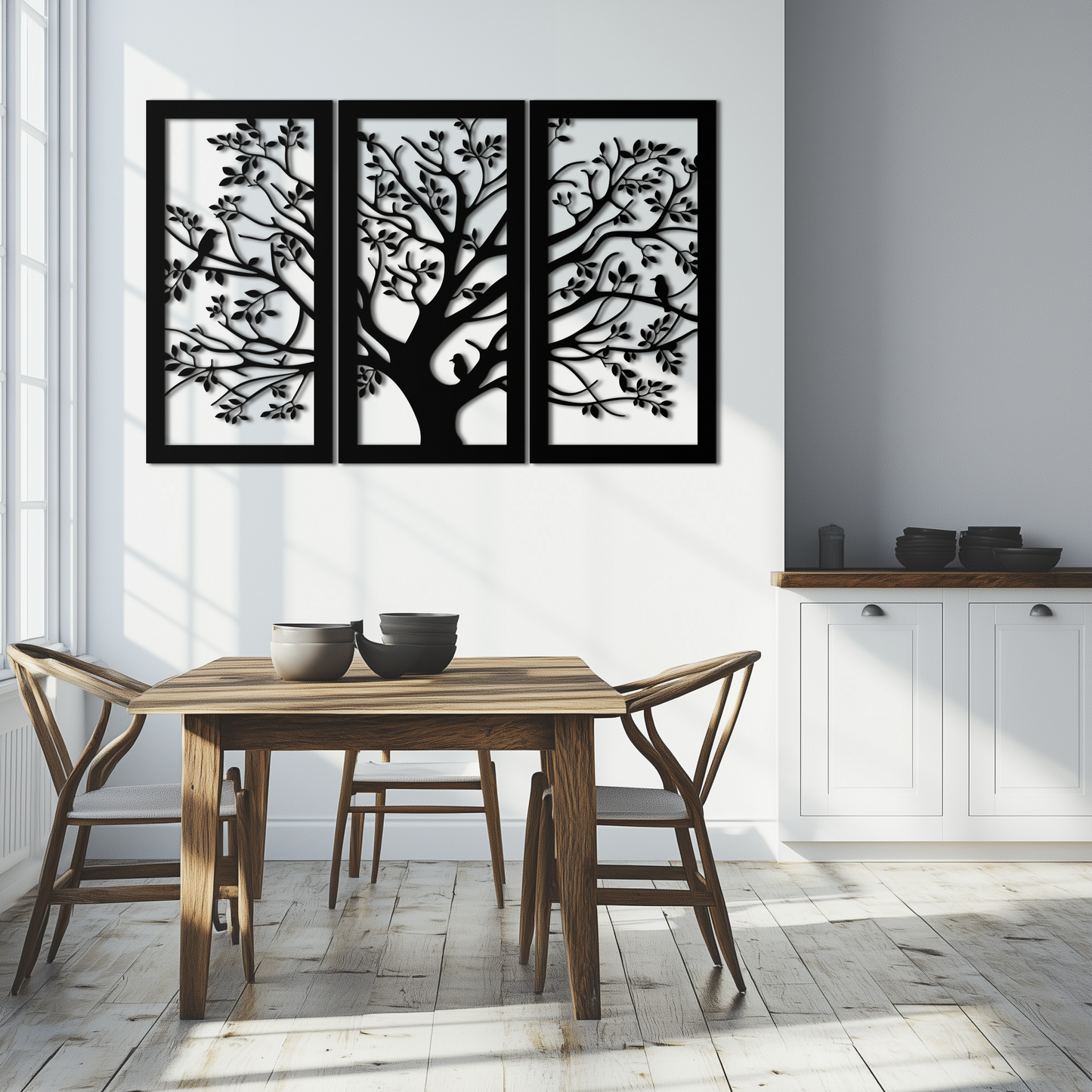 Tree of Life Metal Wall Art - 3-Piece Nature-Inspired Steel Decor - KAF093 - Tampa Home & Garden Store