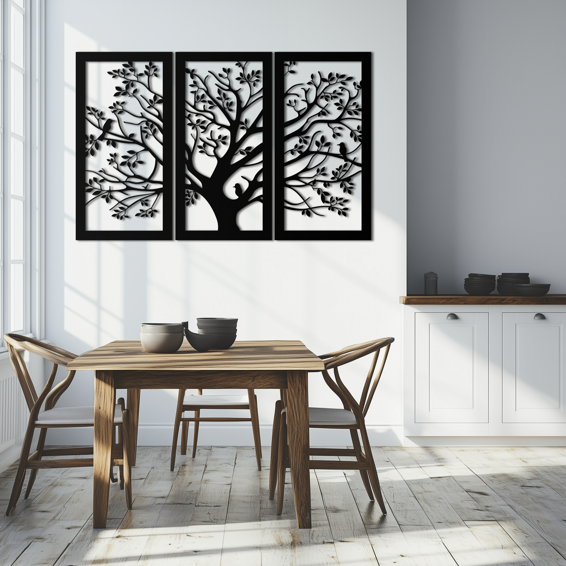 Tree of Life Metal Wall Art - 3-Piece Nature-Inspired Steel Decor - KAF093 - Tampa Home & Garden Store