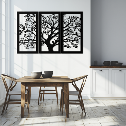 Tree of Life Metal Wall Art - 3-Piece Nature-Inspired Steel Decor - KAF093 - Tampa Home & Garden Store