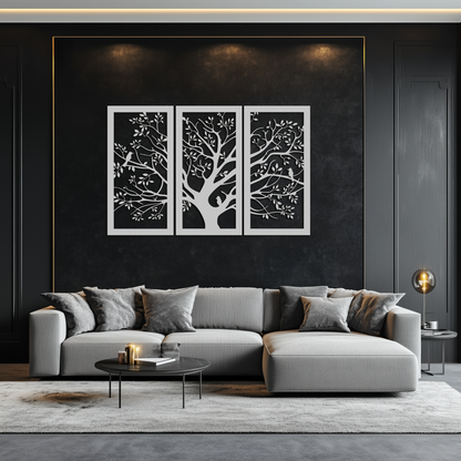 Tree of Life Metal Wall Art - 3-Piece Nature-Inspired Steel Decor - KAF093 - Tampa Home & Garden Store