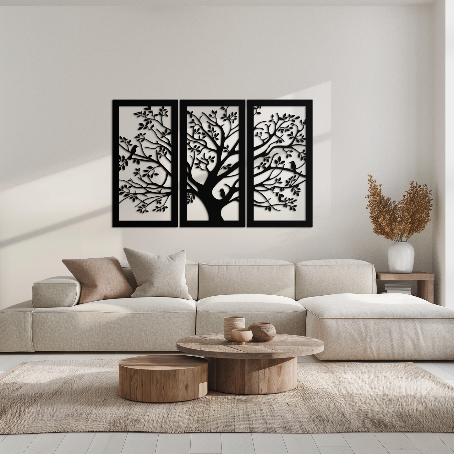 Tree of Life Metal Wall Art - 3-Piece Nature-Inspired Steel Decor - KAF093 - Tampa Home & Garden Store
