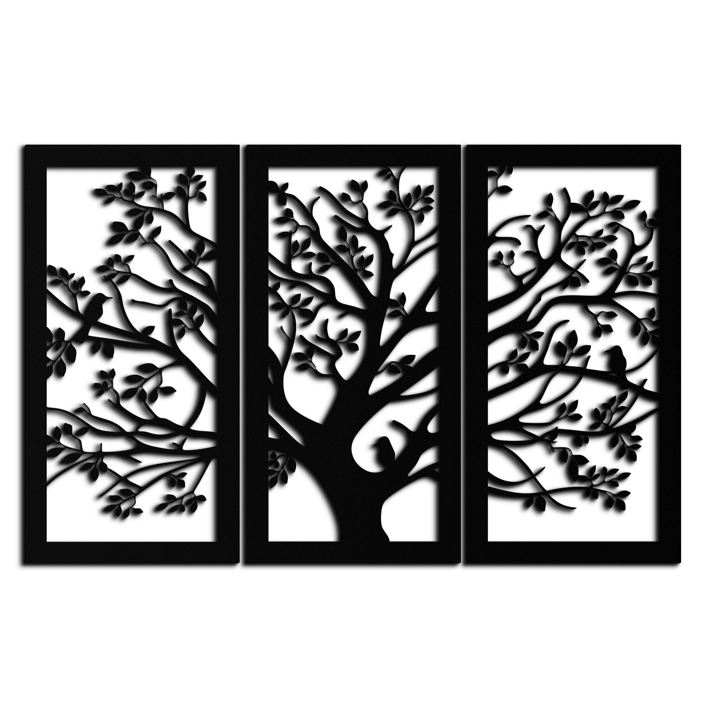 Tree of Life Metal Wall Art - 3-Piece Nature-Inspired Steel Decor - KAF093 - Tampa Home & Garden Store