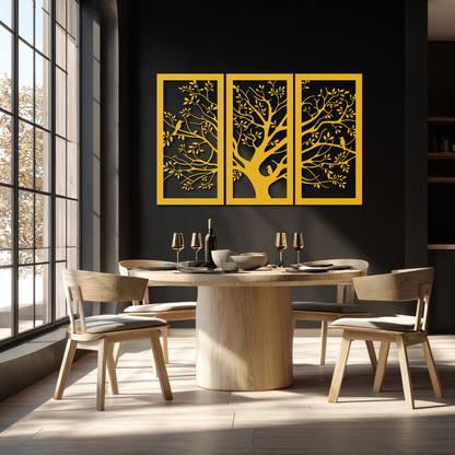 Tree of Life Metal Wall Art - 3-Piece Nature-Inspired Steel Decor - KAF093 - Tampa Home & Garden Store