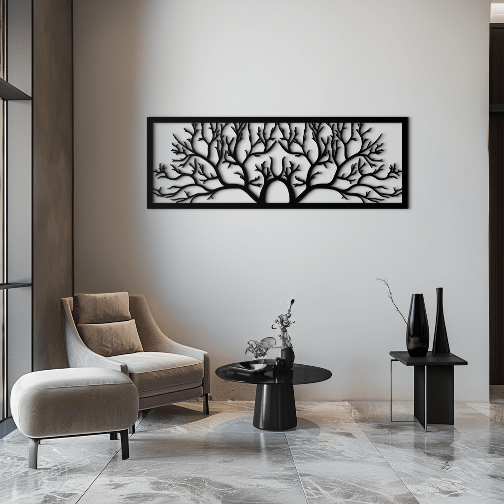 Tree of Life Metal Wall Art - Large Horizontal Steel Wall Decor - KAF025 - Tampa Home & Garden Store