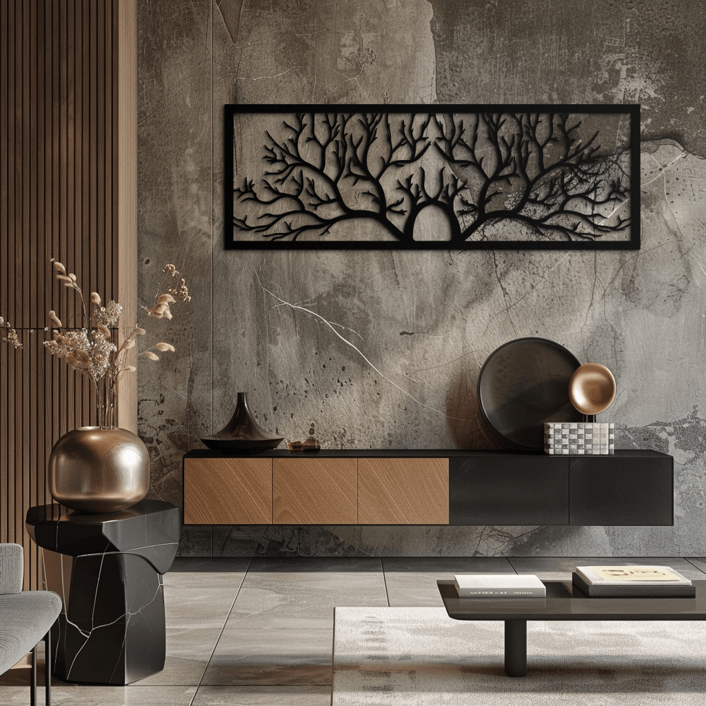 Tree of Life Metal Wall Art - Large Horizontal Steel Wall Decor - KAF025 - Tampa Home & Garden Store