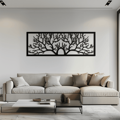 Tree of Life Metal Wall Art - Large Horizontal Steel Wall Decor - KAF025 - Tampa Home & Garden Store