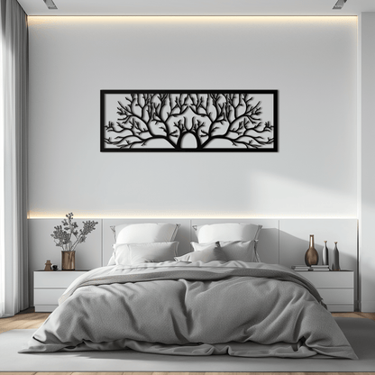 Tree of Life Metal Wall Art - Large Horizontal Steel Wall Decor - KAF025 - Tampa Home & Garden Store