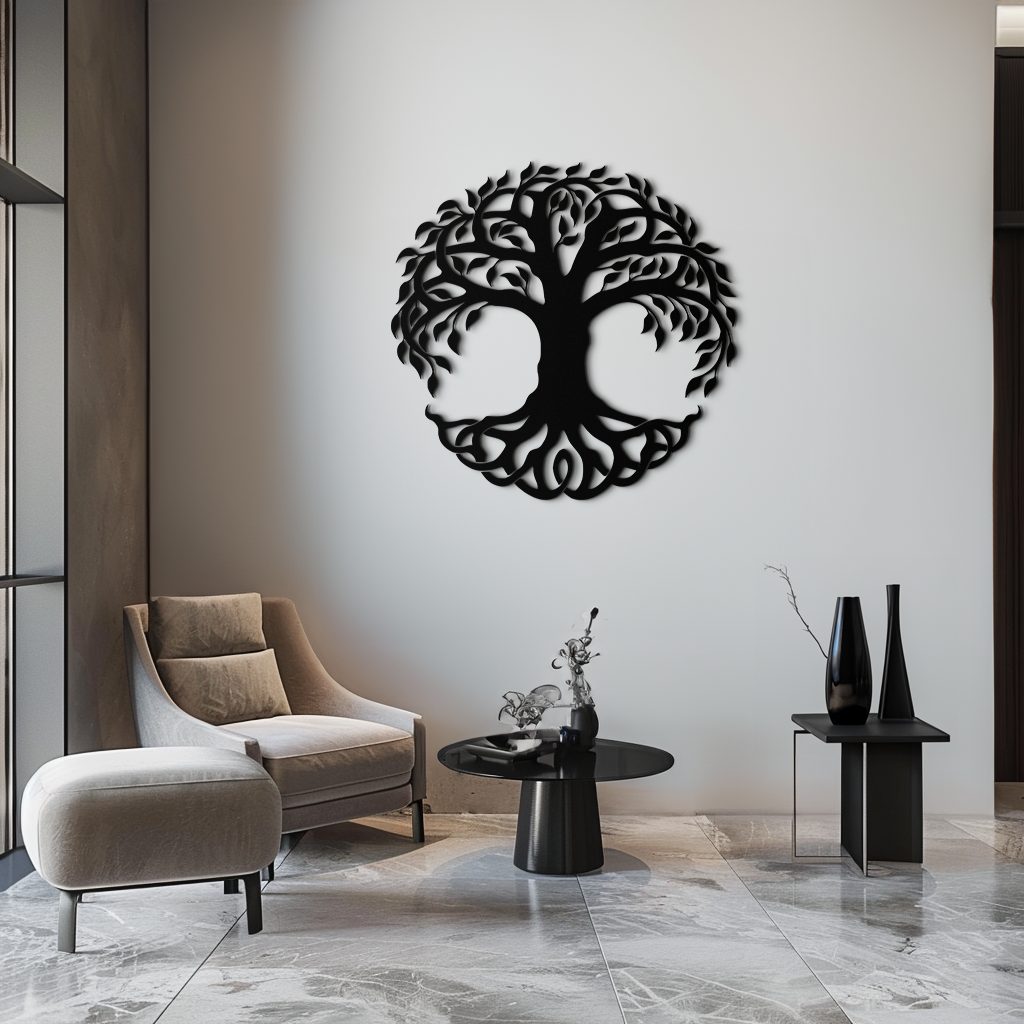 Tree of Life Metal Wall Art – Round Nature-Inspired Decor - KAF220 - Tampa Home & Garden Store