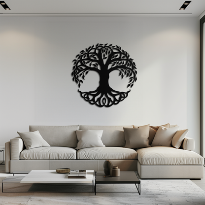 Tree of Life Metal Wall Art – Round Nature-Inspired Decor - KAF220 - Tampa Home & Garden Store