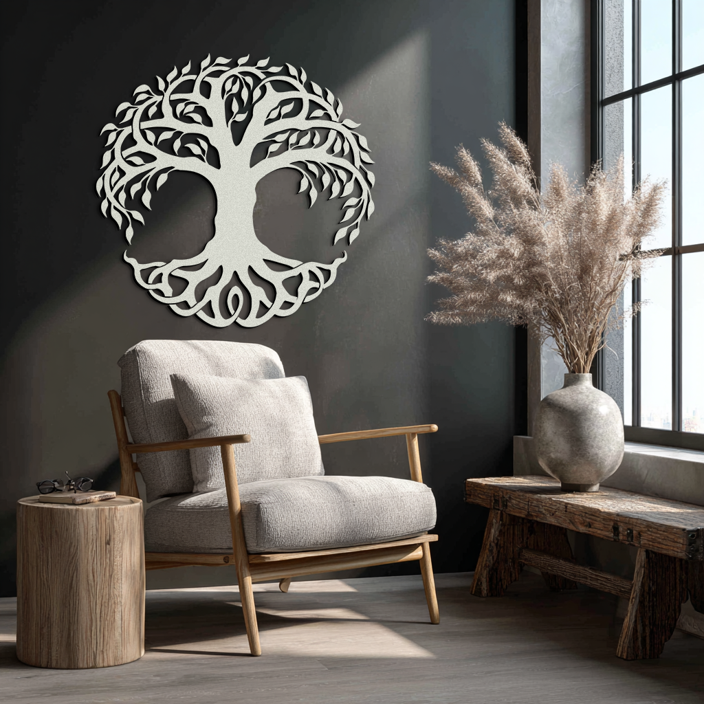 Tree of Life Metal Wall Art – Round Nature-Inspired Decor - KAF220 - Tampa Home & Garden Store