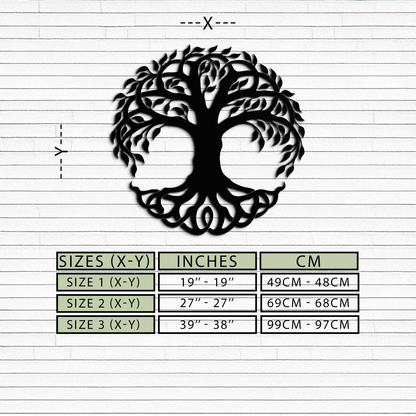 Tree of Life Metal Wall Art – Round Nature-Inspired Decor - KAF220 - Tampa Home & Garden Store