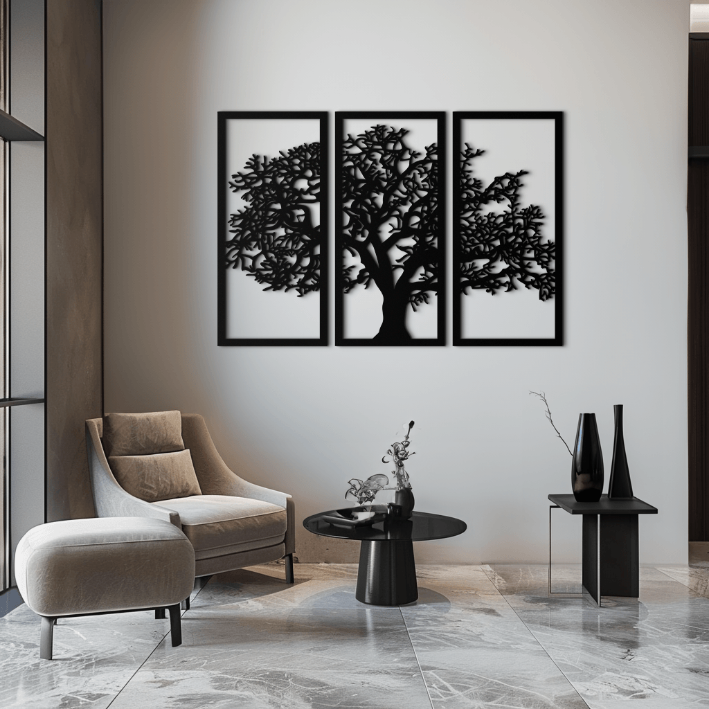Tree of Life Metal Wall Art - Three-Panel Steel Wall Decor for Home and Office - KAF021 - Tampa Home & Garden Store