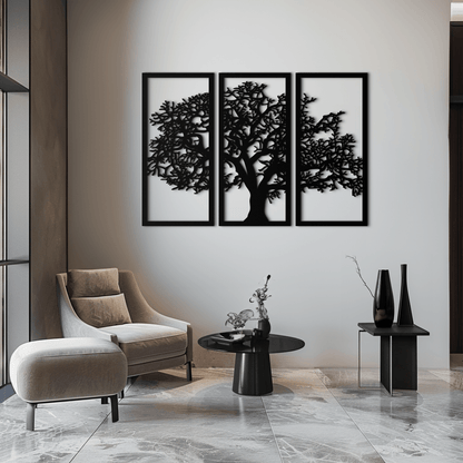 Tree of Life Metal Wall Art - Three-Panel Steel Wall Decor for Home and Office - KAF021 - Tampa Home & Garden Store