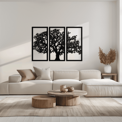 Tree of Life Metal Wall Art - Three-Panel Steel Wall Decor for Home and Office - KAF021 - Tampa Home & Garden Store