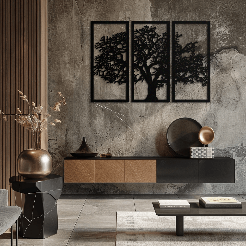 Tree of Life Metal Wall Art - Three-Panel Steel Wall Decor for Home and Office - KAF021 - Tampa Home & Garden Store