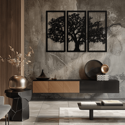 Tree of Life Metal Wall Art - Three-Panel Steel Wall Decor for Home and Office - KAF021 - Tampa Home & Garden Store