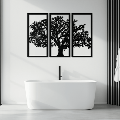 Tree of Life Metal Wall Art - Three-Panel Steel Wall Decor for Home and Office - KAF021 - Tampa Home & Garden Store