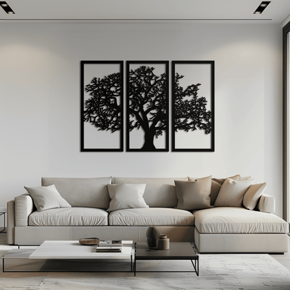 Tree of Life Metal Wall Art - Three-Panel Steel Wall Decor for Home and Office - KAF021 - Tampa Home & Garden Store