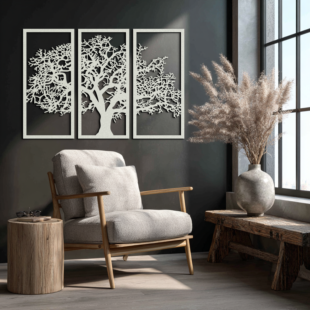 Tree of Life Metal Wall Art - Three-Panel Steel Wall Decor for Home and Office - KAF021 - Tampa Home & Garden Store