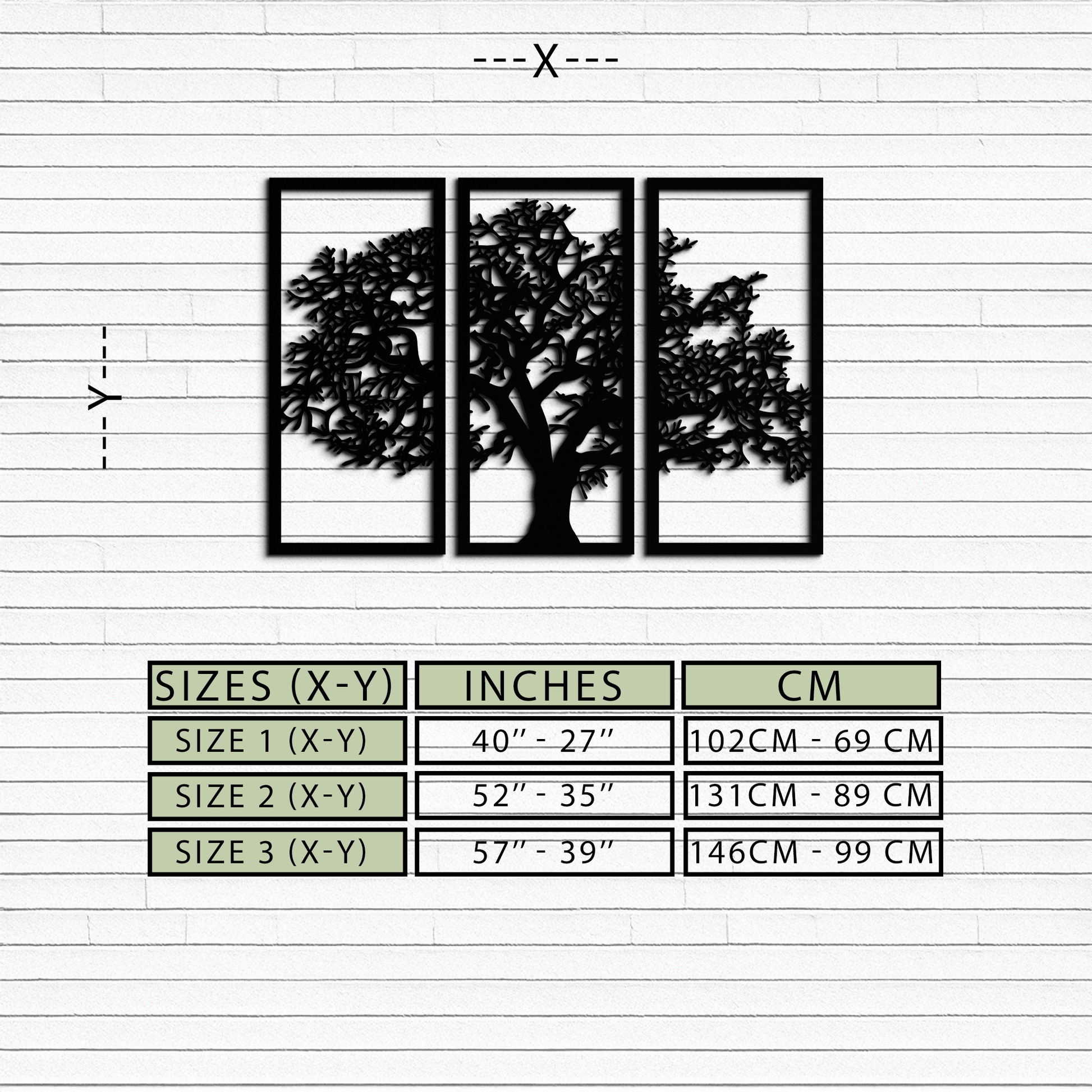 Tree of Life Metal Wall Art - Three-Panel Steel Wall Decor for Home and Office - KAF021 - Tampa Home & Garden Store
