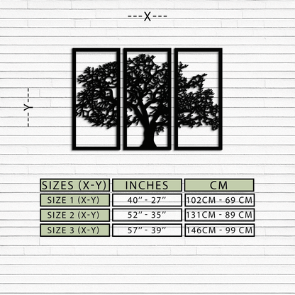 Tree of Life Metal Wall Art - Three-Panel Steel Wall Decor for Home and Office - KAF021 - Tampa Home & Garden Store