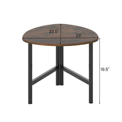 Triangle Coffee Table Oval Coffee Table with Metal Legs Industrial Center Table