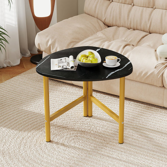 Triangle Coffee Table Oval Coffee Table with Metal Legs Industrial Center Table - Tampa Home & Garden Store