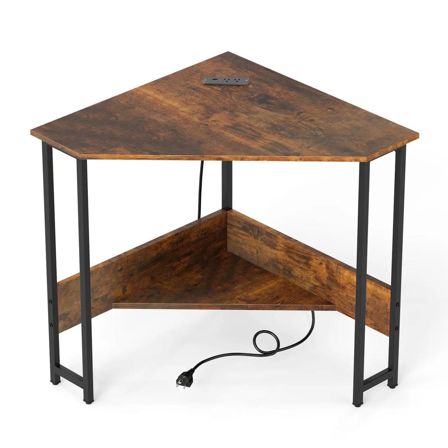 Triangle Corner Desk with Charging Station