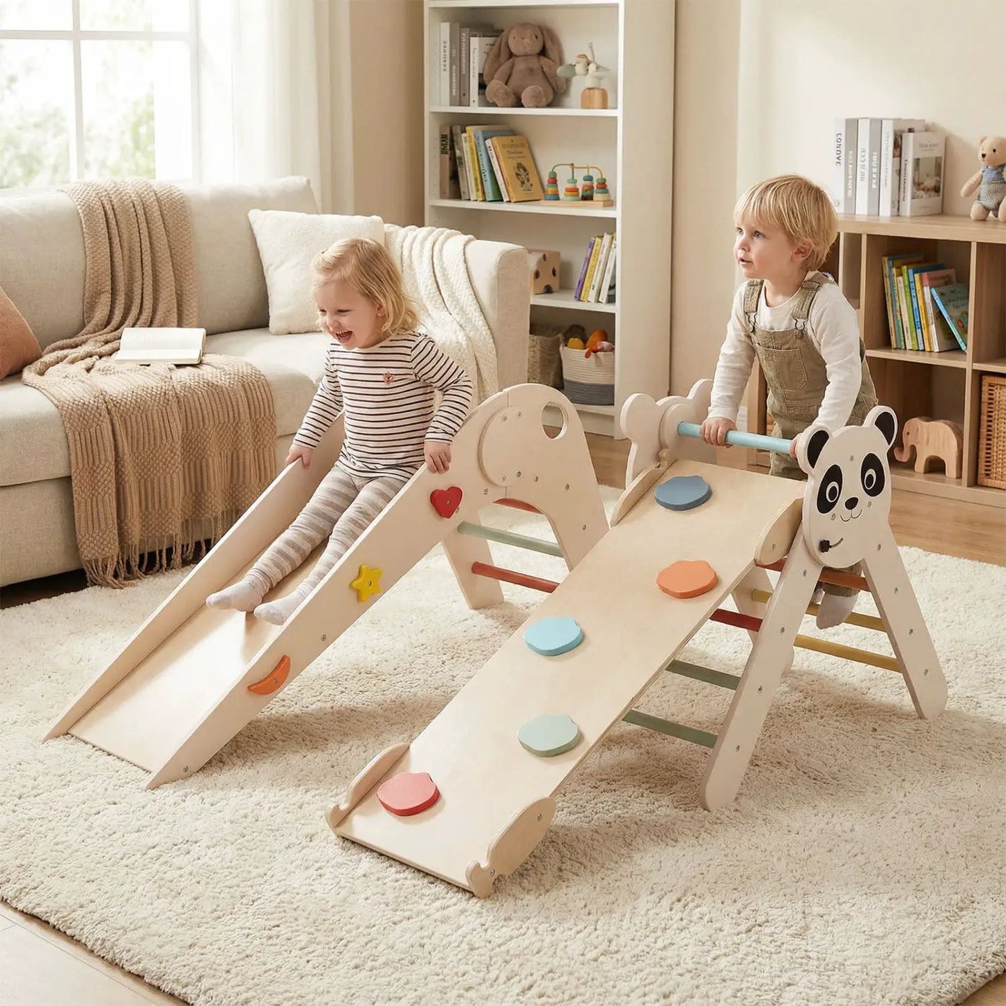 Triangle Foldable Kids Climbing Toys Panda Themed