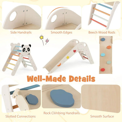 Triangle Foldable Kids Climbing Toys Panda Themed
