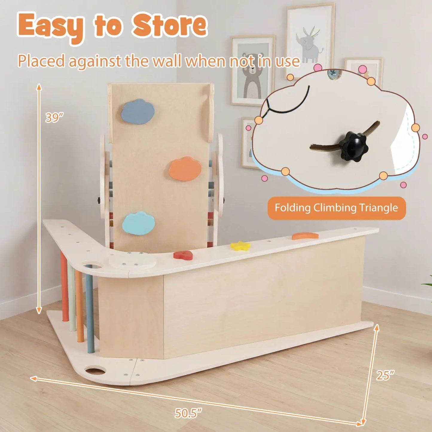 Triangle Foldable Kids Climbing Toys Panda Themed