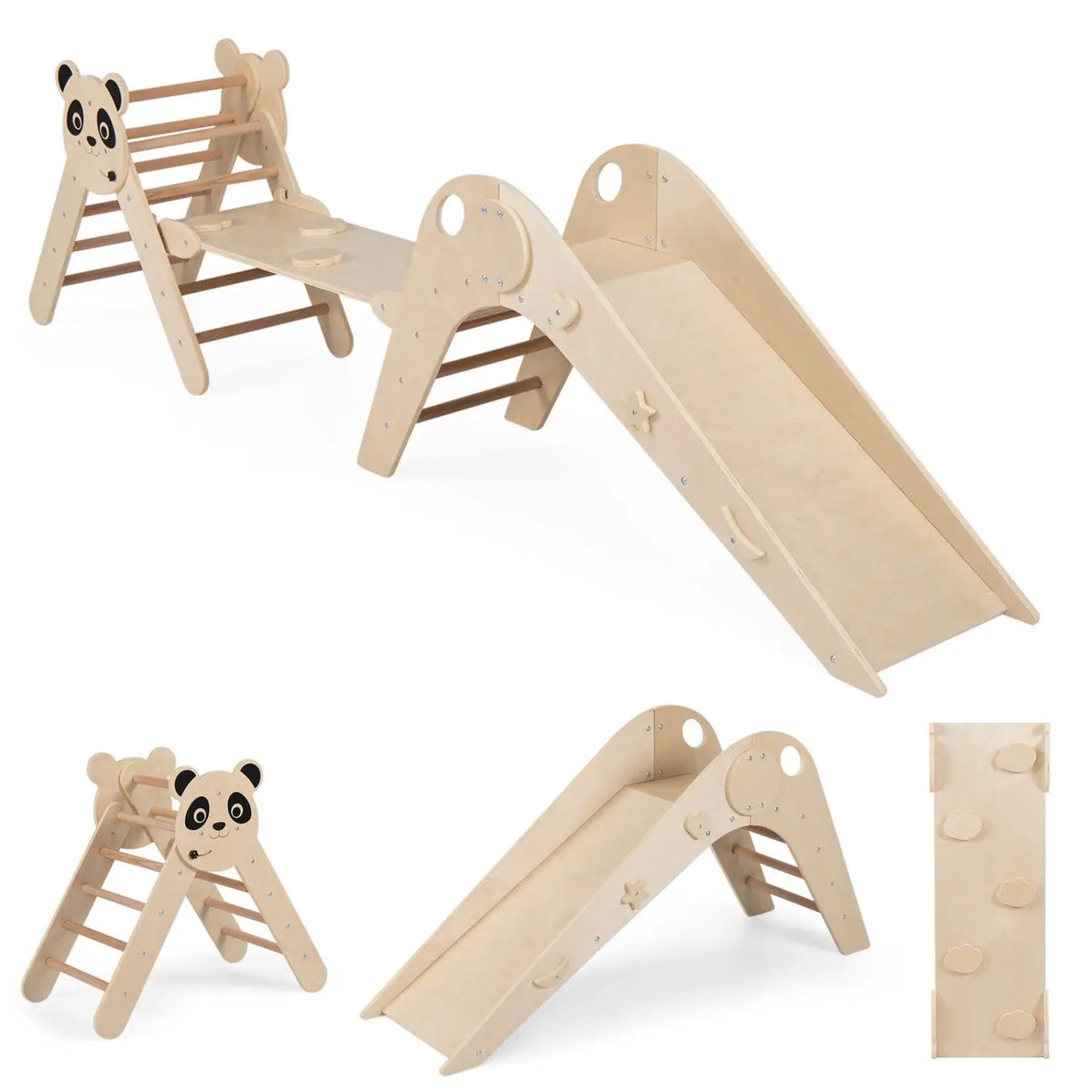 Triangle Foldable Kids Climbing Toys Panda Themed