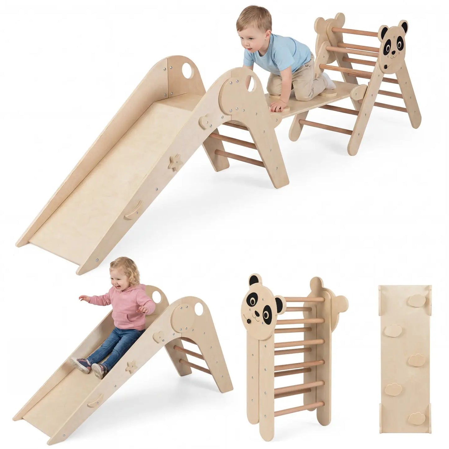 Triangle Foldable Kids Climbing Toys Panda Themed