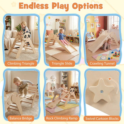 Triangle Foldable Kids Climbing Toys Panda Themed