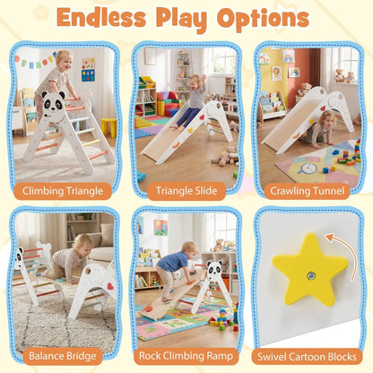 Triangle Foldable Kids Climbing Toys Panda Themed