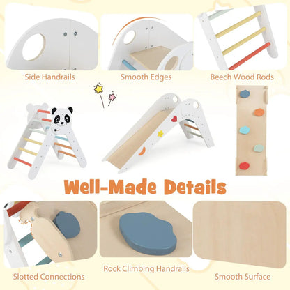 Triangle Foldable Kids Climbing Toys Panda Themed