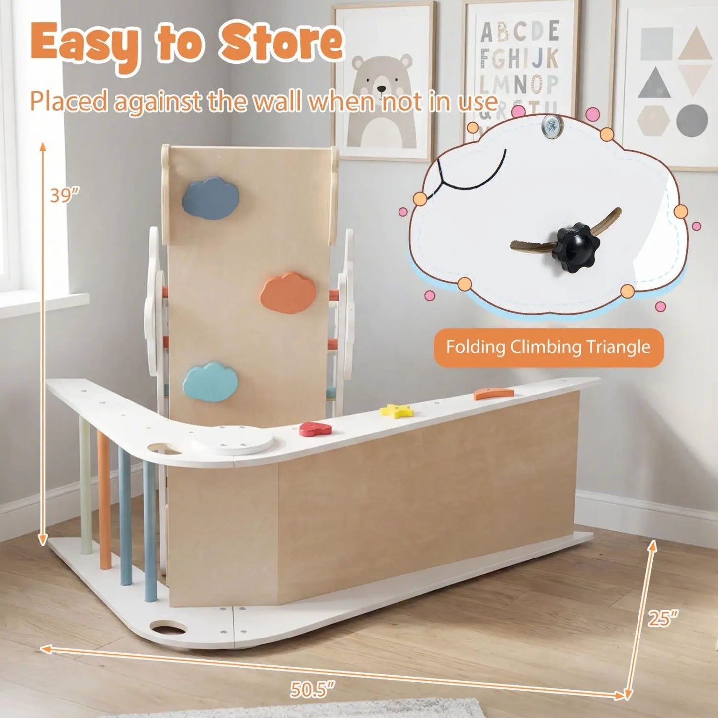Triangle Foldable Kids Climbing Toys Panda Themed