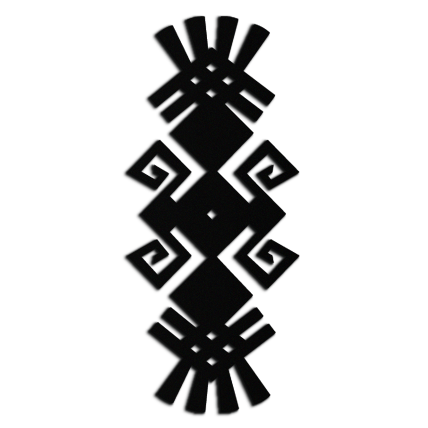 Tribal Ethnic Pattern Metal Wall Art – Abstract Geometric Black Steel Decor for Modern Bohemian Interiors- KAF432 - Tampa Home & Garden Store