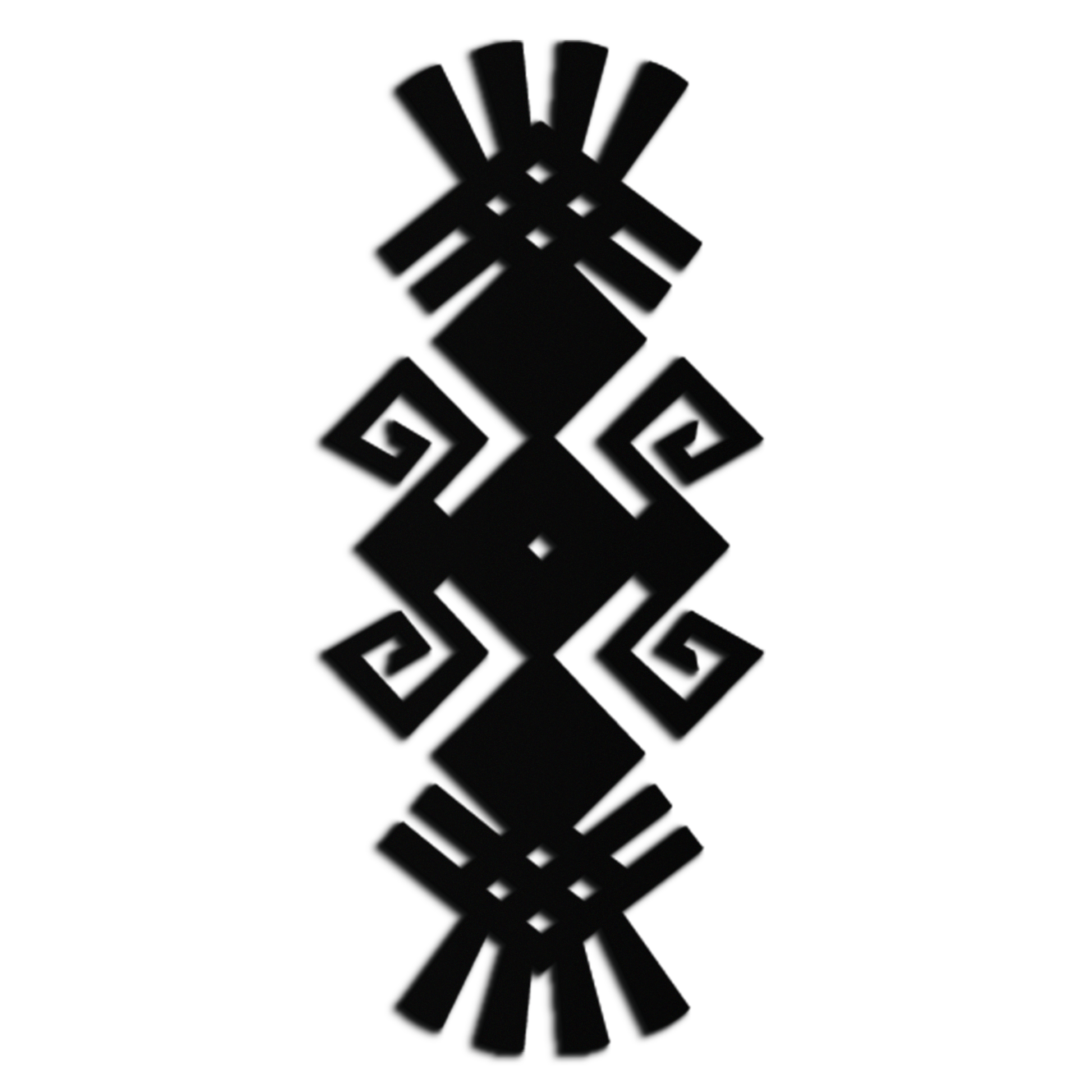 Tribal Ethnic Pattern Metal Wall Art – Abstract Geometric Black Steel Decor for Modern Bohemian Interiors- KAF432 - Tampa Home & Garden Store
