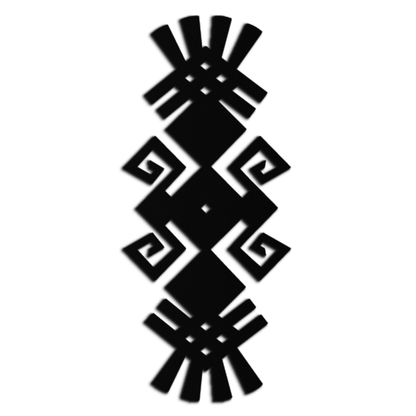 Tribal Ethnic Pattern Metal Wall Art – Abstract Geometric Black Steel Decor for Modern Bohemian Interiors- KAF432 - Tampa Home & Garden Store
