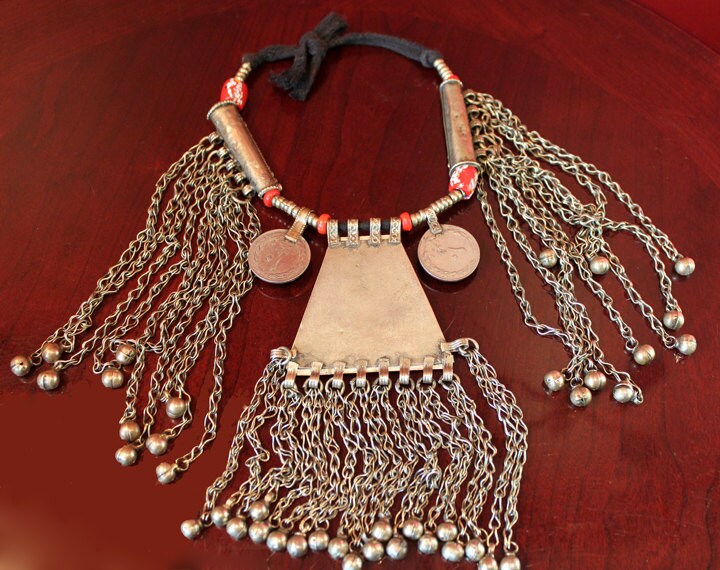 Tribal Necklace.  Hand Made Kuchi Necklace. Ethnic Jewelry Made in Afghanistan. Gift for Her. - Tampa Home & Garden Store
