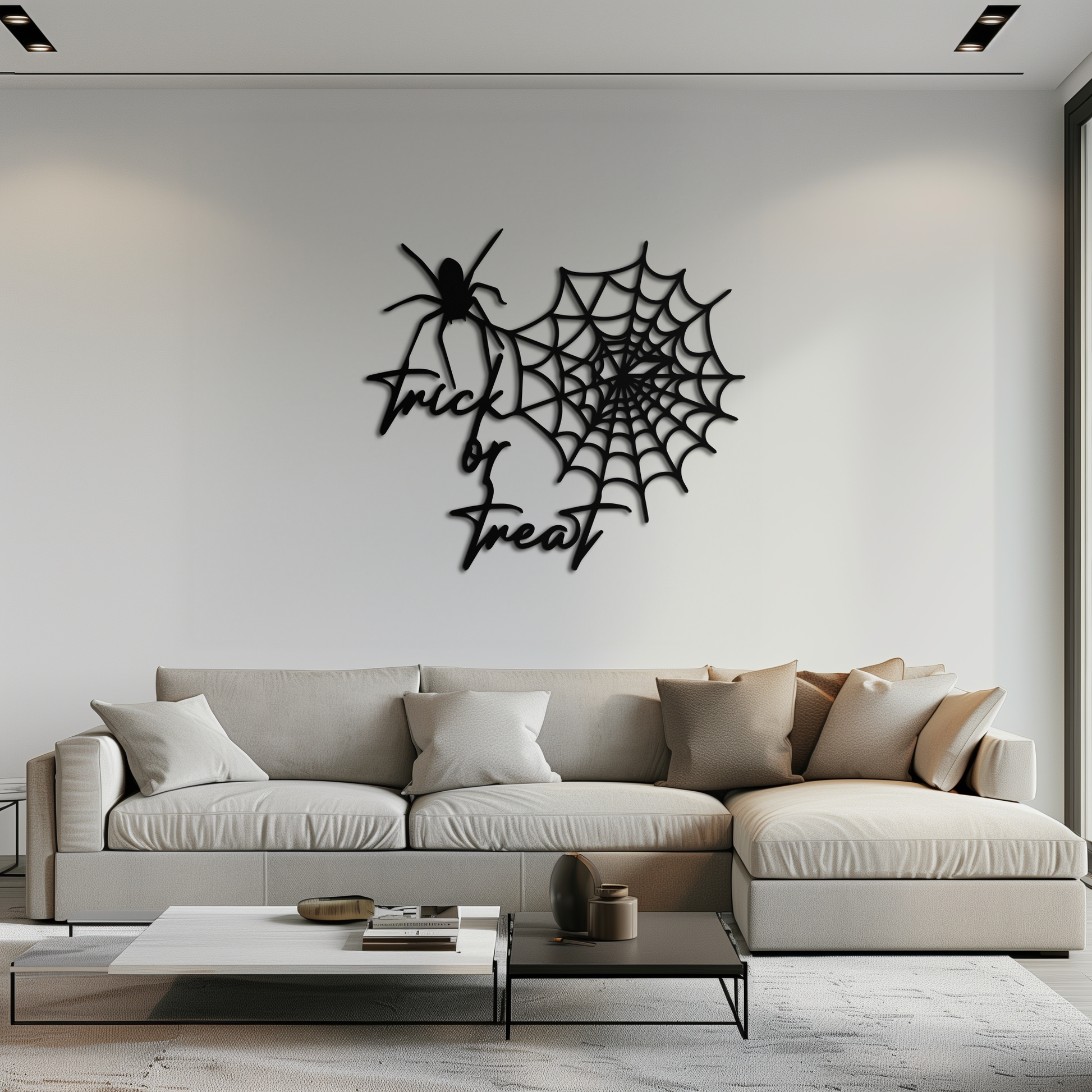 "Trick or Treat" Halloween Metal Wall Art – Spider Web Design- KAF278 - Tampa Home & Garden Store