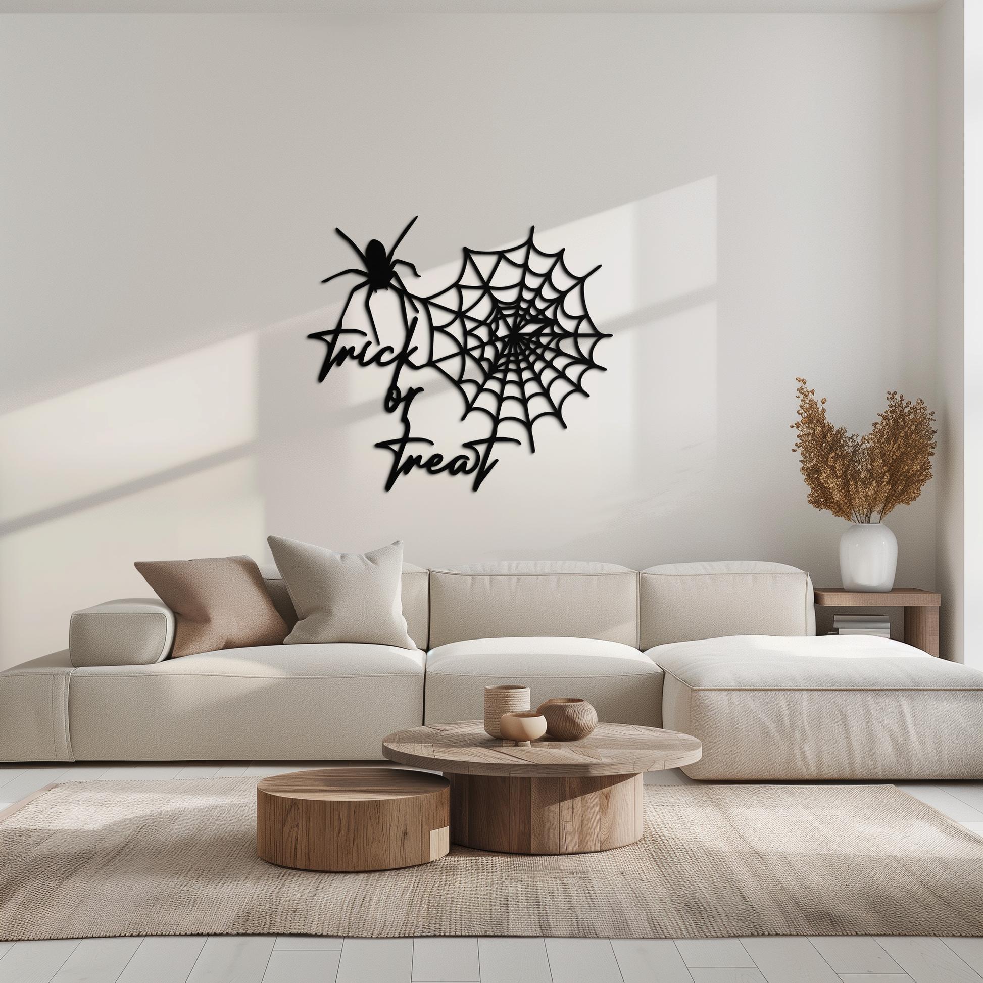 "Trick or Treat" Halloween Metal Wall Art – Spider Web Design- KAF278 - Tampa Home & Garden Store