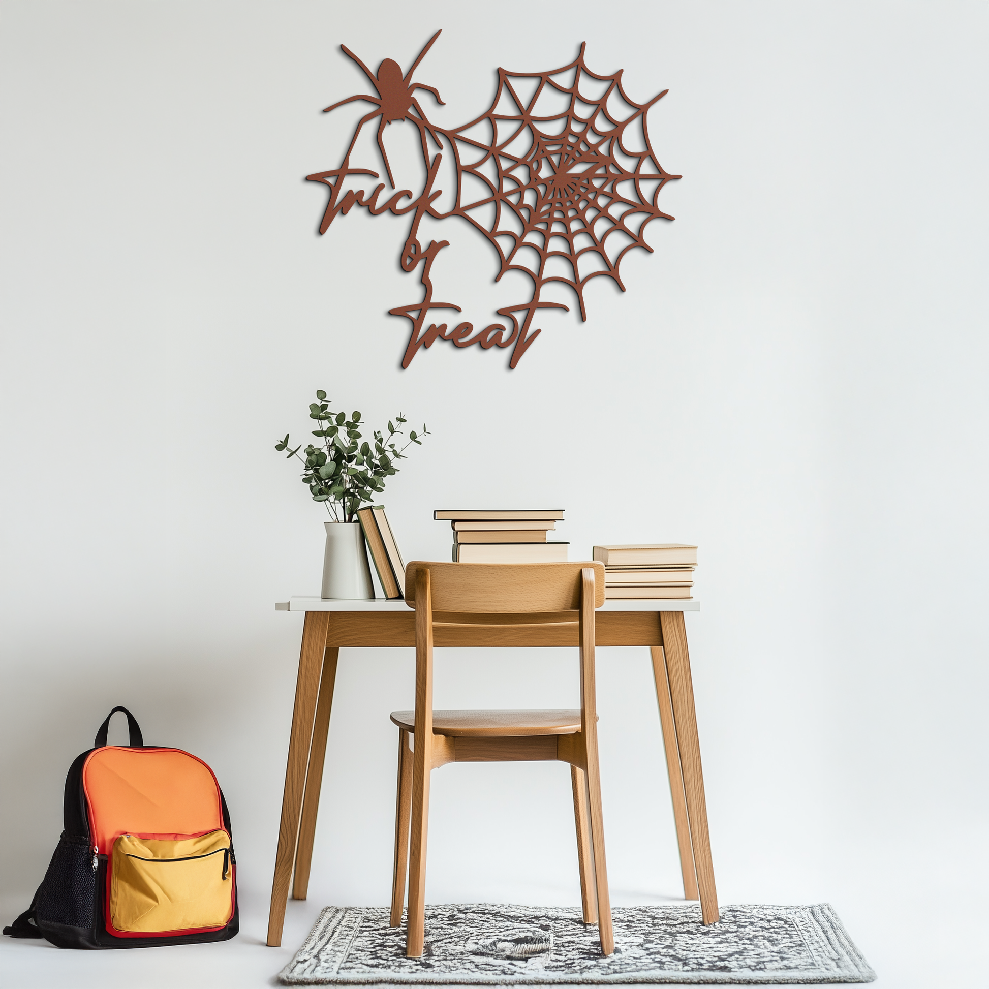 "Trick or Treat" Halloween Metal Wall Art – Spider Web Design- KAF278 - Tampa Home & Garden Store