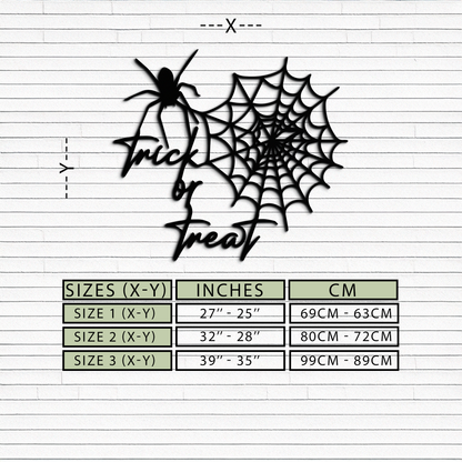 "Trick or Treat" Halloween Metal Wall Art – Spider Web Design- KAF278 - Tampa Home & Garden Store
