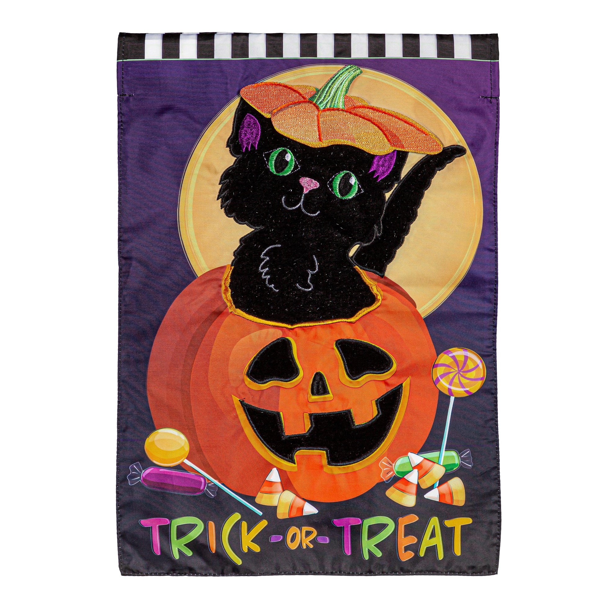 Trick or Treat Kitten Applique Garden Flag - Tampa Home & Garden Store