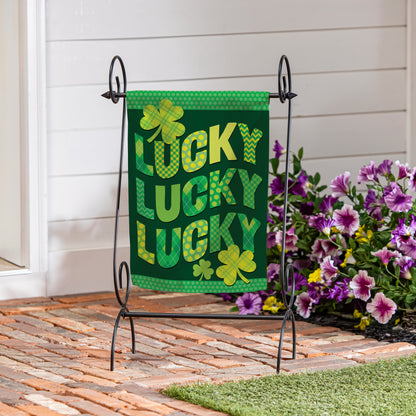 Triple Lucky Suede Garden Flag - Tampa Home & Garden Store