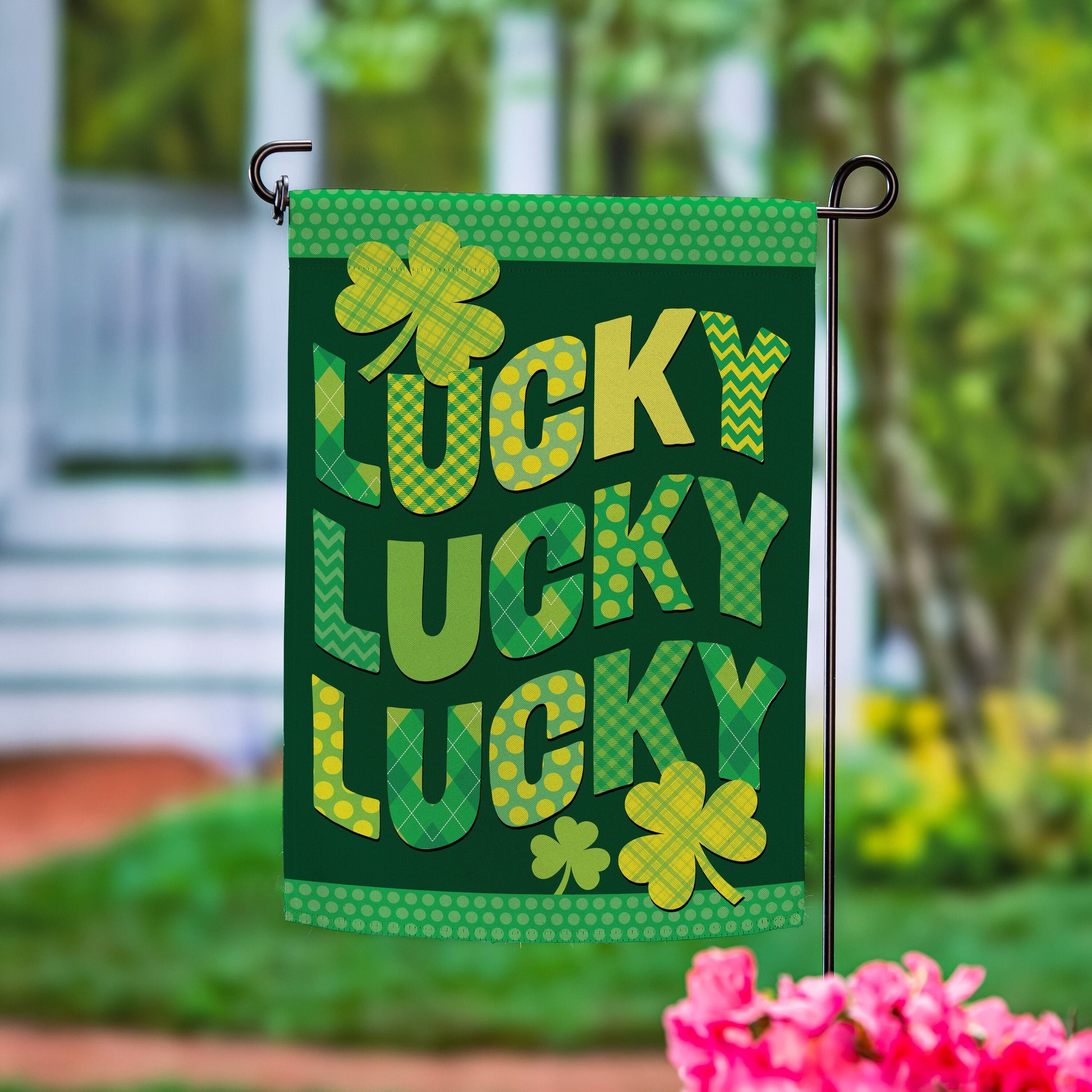 Triple Lucky Suede Garden Flag - Tampa Home & Garden Store