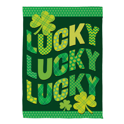 Triple Lucky Suede House Flag - Tampa Home & Garden Store